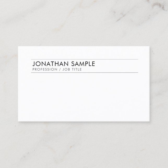 Tarjeta De Visita Logotipo personalizado Plantilla sencilla elegante (Anverso)