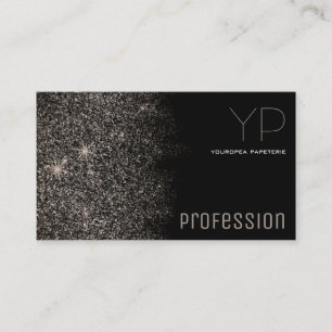 Tarjeta De Visita Logotipo Personalizado Platino Purpurina elegante 