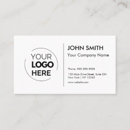 Tarjeta De Visita Logotipo personalizado Profesional Blanco Minimali