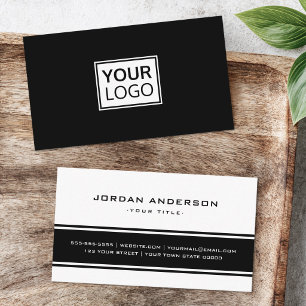 Tarjeta De Visita Logotipo personalizado profesional en blanco y neg