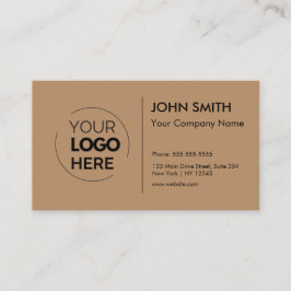 Tarjeta De Visita Logotipo personalizado Profesional Marrón Minimali