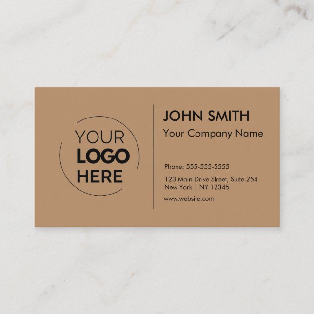 Tarjeta De Visita Logotipo personalizado Profesional Marrón Minimali (Anverso)