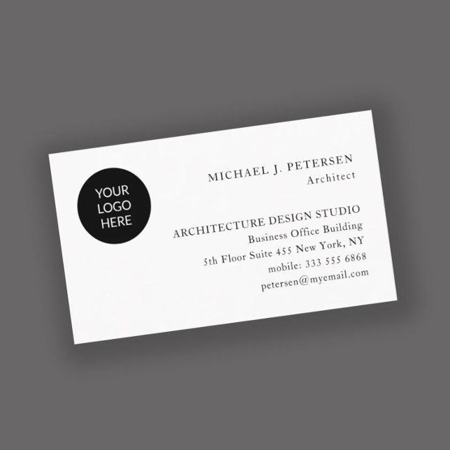 Tarjeta De Visita logotipo personalizado profesional simple minimali (Subido por el creador)