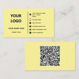 Tarjeta De Visita Logotipo personalizado Texto Código QR Información