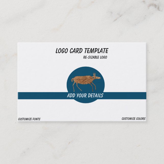 Tarjeta De Visita Logotipo Prehistórico de Moose (Anverso)