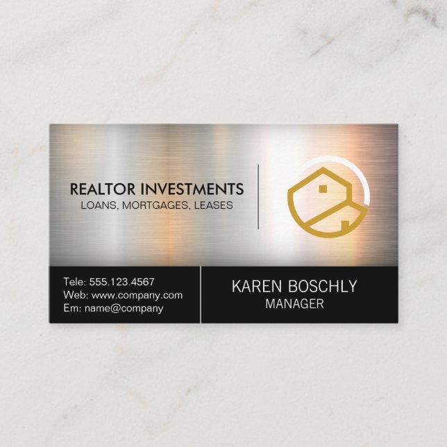Tarjeta De Visita Logotipo Pro Real Estate | Casas (Anverso)