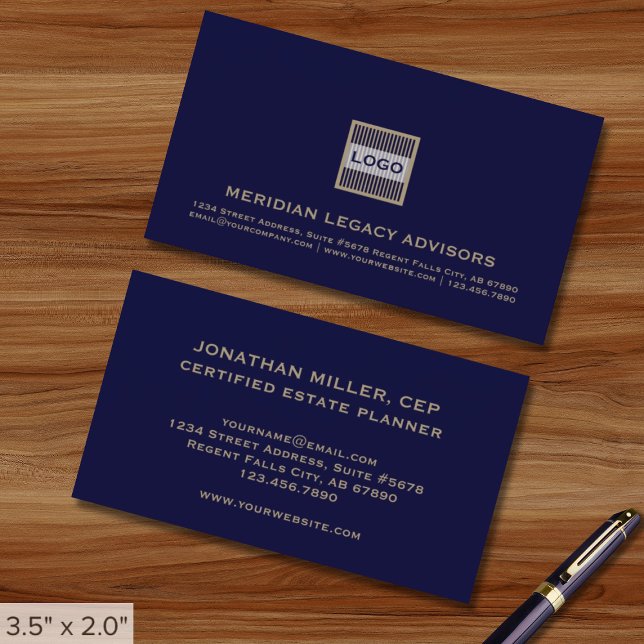 Tarjeta De Visita Logotipo profesional azul (Subido por el creador)