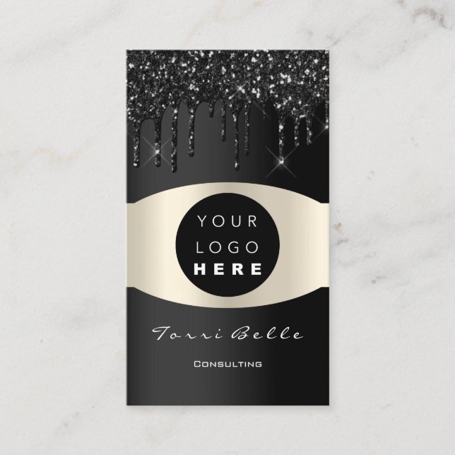 Tarjeta De Visita Logotipo Profesional Black VIP Investment Consulti (Anverso)