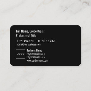 Tarjeta De Visita Logotipo profesional Código QR Negro mínimo modern