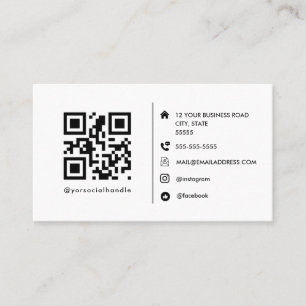 Tarjeta De Visita Logotipo profesional con código QR (minimalista)