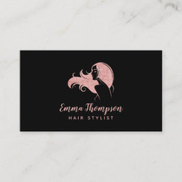 Tarjeta De Visita Logotipo profesional con estilo de pelo Belleza Ro