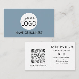 Tarjeta De Visita Logotipo profesional de código QR ligero de color 