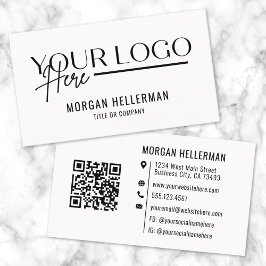Tarjeta De Visita Logotipo profesional de código QR Minimalista mode