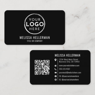 Tarjeta De Visita Logotipo profesional de código QR minimalista mode