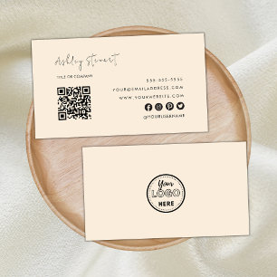 Tarjeta De Visita Logotipo profesional de código Qr Moderno de moda 