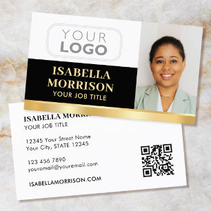 Tarjeta De Visita Logotipo profesional de la compañía QR Black Gold