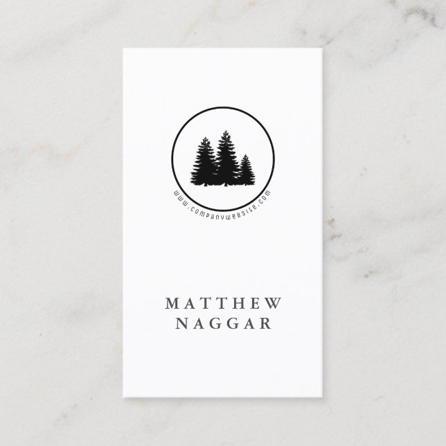 Tarjeta De Visita Logotipo profesional de los pinos (Anverso)