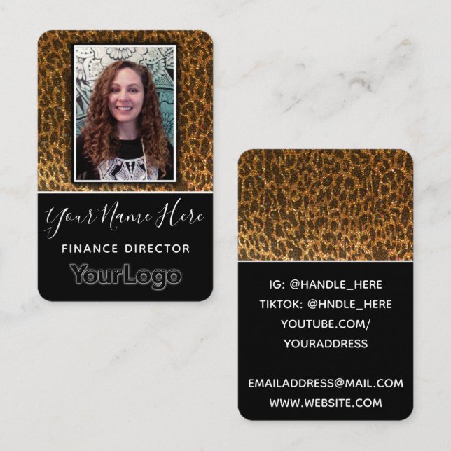 Tarjeta De Visita Logotipo profesional de Personalizado fotográfico  (Anverso / Reverso)