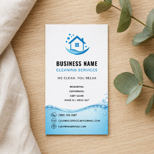Tarjeta De Visita Logotipo profesional de servicios de limpieza