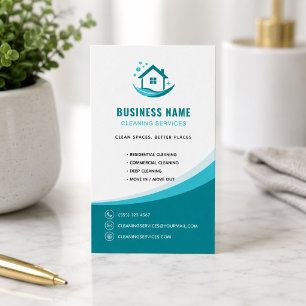 Tarjeta De Visita Logotipo profesional de servicios de limpieza mode