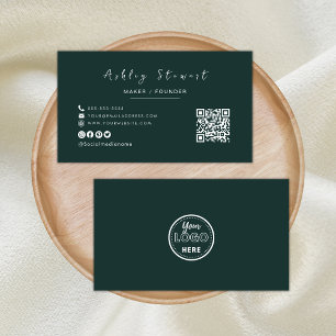 Tarjeta De Visita Logotipo profesional del código Qr minimalista Ver