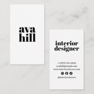 Tarjeta De Visita Logotipo profesional elegante minimalista blanco m