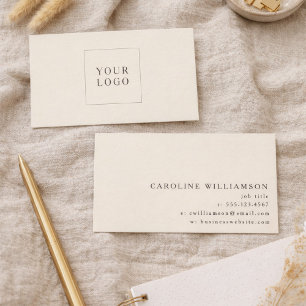 Tarjeta De Visita Logotipo profesional marrón crema minimalista mode