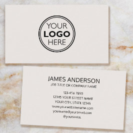 Tarjeta De Visita Logotipo Profesional Minimalista Blanco Desgastado