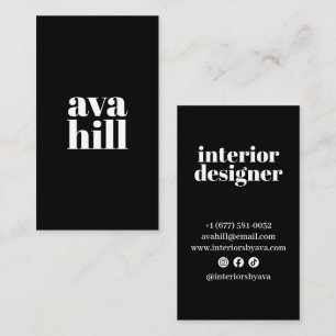 Tarjeta De Visita Logotipo profesional minimalista negro moderno y e