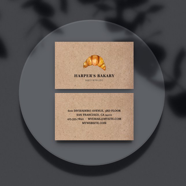 Tarjeta De Visita Logotipo profesional moderno de Croissant (Subido por el creador)