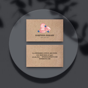 Tarjeta De Visita Logotipo profesional moderno de macarones rosados