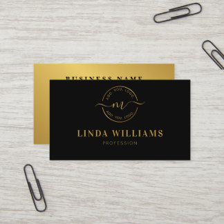 Tarjeta De Visita Logotipo profesional moderno Monograma Luxe Gold C