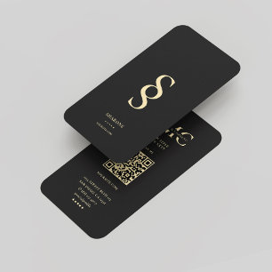 Tarjeta De Visita Logotipo profesional moderno Monograma S Oro Negro