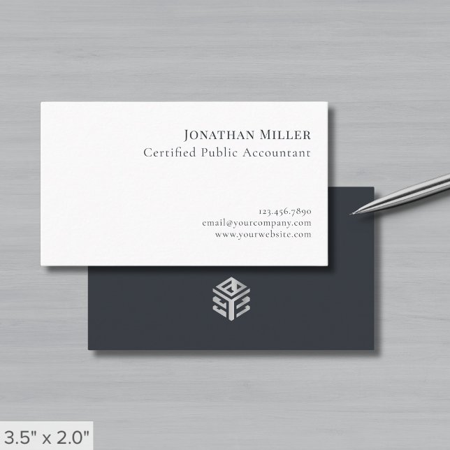 Tarjeta De Visita Logotipo profesional moderno simple (Subido por el creador)