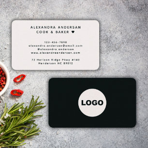Tarjeta De Visita Logotipo profesional negro blanco moderno