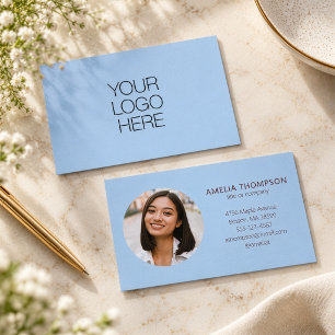 Tarjeta De Visita Logotipo profesional personalizado foto azul burde