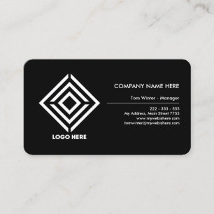 Tarjeta De Visita Logotipo profesional Personalizado Negra Corporati