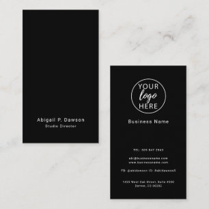 Tarjeta De Visita Logotipo profesional personalizado negro