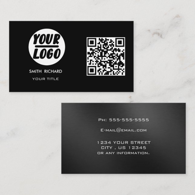 Tarjeta De Visita Logotipo profesional personalizado para empresas (Anverso / Reverso)