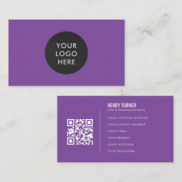 Tarjeta De Visita Logotipo profesional simple Código QR Compañía púr