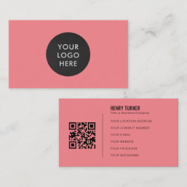 Tarjeta De Visita Logotipo profesional simple Código QR Compañía ros
