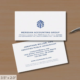 Tarjeta De Visita Logotipo profesional simple de azul blanco