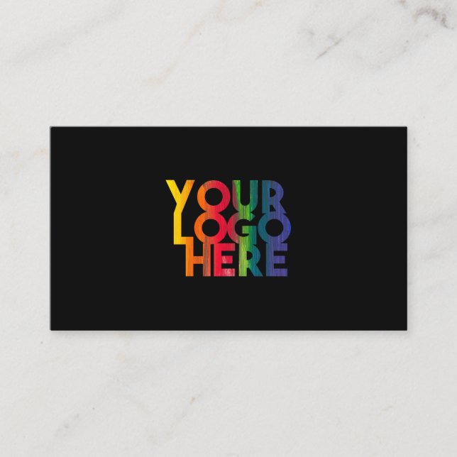 Tarjeta De Visita Logotipo profesional simple - Negro (Anverso)