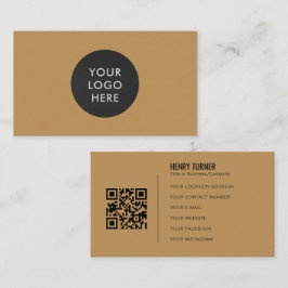 Tarjeta De Visita Logotipo profesional simple QR Code Gold Company