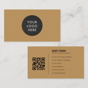 Tarjeta De Visita Logotipo profesional simple QR Code Gold Company