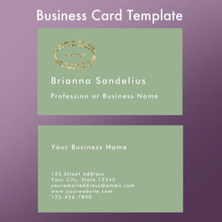 Tarjeta De Visita Logotipo profesional verde salvia minimalista mode