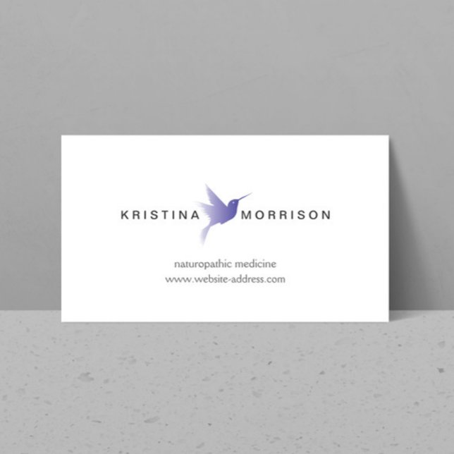 Tarjeta De Visita Logotipo Purple Hummingbird Naturopaths, Healthcar (Subido por el creador)