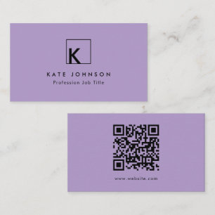 Tarjeta De Visita Logotipo Purple Modern Monograma Mínimo