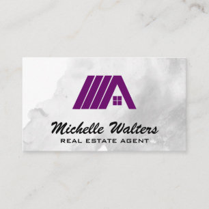 Tarjeta De Visita Logotipo Purple Real Estate