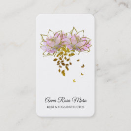 Tarjeta De Visita *~* Logotipo QR AP32 Pink Lotus Butterfly Flower Z